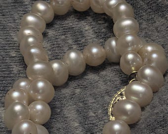 Extra Colorful Sheen 14k Gold Pearl Necklace