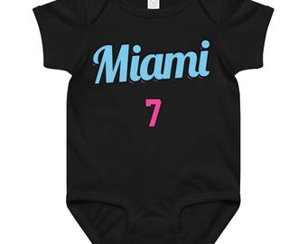 OH BABY, BABYTOKOUNMPO! Miami Baby Jersey Bodysuit, Vice Stripe, Basketball Fan Outfit
