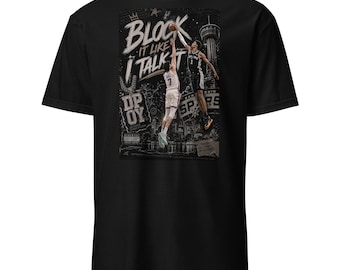 Camiseta "Bloquea como hablas" de los Spurs, camiseta Wembanyama, camiseta de baloncesto hip hop, camiseta de fan de los San Antonio Spurs