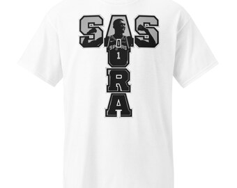 Minimalist SAS Aura Shirt, San Antonio Basketball Tee, Black and White Hoops Shirt, San Antonio Sports Graphic Tee