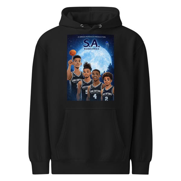 Sudadera con capucha con póster de la película de baloncesto de Sudáfrica: sudadera con parodia del baloncesto de San Antonio, sudadera con capucha con arte de fan, regalo inspirado en los Spurs