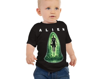 Alien Basketball Baby Tee, Futuristic UFO Infant Shirt, San Antonio Skyline