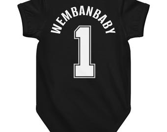 OH BABY, WEMBANBABY! San Antonio Baby Jersey Bodysuit, Fiesta Stripe, Basketball Fan Outfit