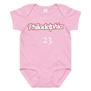Custom Philadelphia Baby Onesie, Personalized Baby Outfit, LeBABY Baby Bodysuit, Custom Name Baby Jersey, Basketball Baby Gift