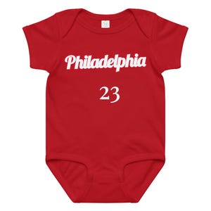 Custom Philadelphia Baby Onesie, Personalized Baby Outfit, LeBABY Baby Bodysuit, Custom Name Baby Jersey, Basketball Baby Gift