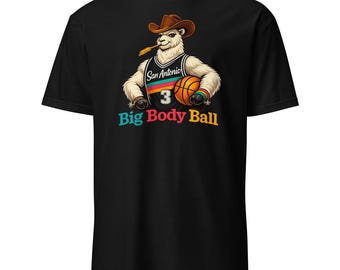 Big Body Ball-tröja – Keldon Johnson #3 hyllningströja | Fiesta Spurs Llama-design | Rolig San Antonio baskettröja