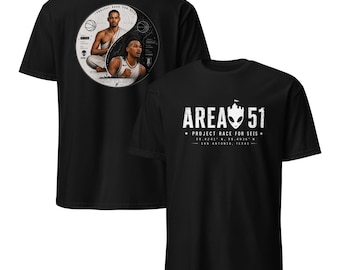 Camiseta negra de los Spurs Área 51, Camiseta Wembanyama, Camiseta Race for Seis, Camiseta de baloncesto de San Antonio, Camiseta Alien de la NBA, Camiseta urbana de los Spurs