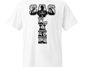 SAS Alien Shirt, San Antonio Basketball Tee, Black and White Alien Era Shirt, Space Hoops Fan Shirt, San Antonio Sports Graphic Tee