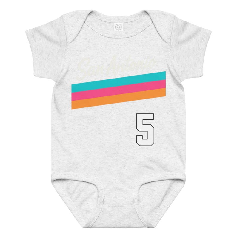 Custom San Antonio Baby Onesie, Personalized Spurs Baby Outfit, Fiesta Baby Bodysuit, Custom Name Number Baby Jersey, Basketball Baby Gift
