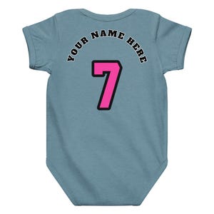 Custom Miami Baby Onesie, Personalized Baby Outfit, Vice Baby Bodysuit, Custom Name Baby Jersey, Basketball Baby Gift