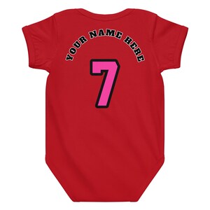 Custom Miami Baby Onesie, Personalized Baby Outfit, Vice Baby Bodysuit, Custom Name Baby Jersey, Basketball Baby Gift