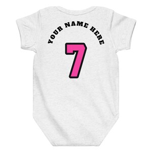 Custom Miami Baby Onesie, Personalized Baby Outfit, Vice Baby Bodysuit, Custom Name Baby Jersey, Basketball Baby Gift
