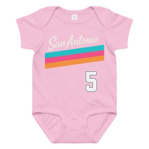 Custom San Antonio Baby Onesie, Personalized Spurs Baby Outfit, Fiesta Baby Bodysuit, Custom Name Number Baby Jersey, Basketball Baby Gift