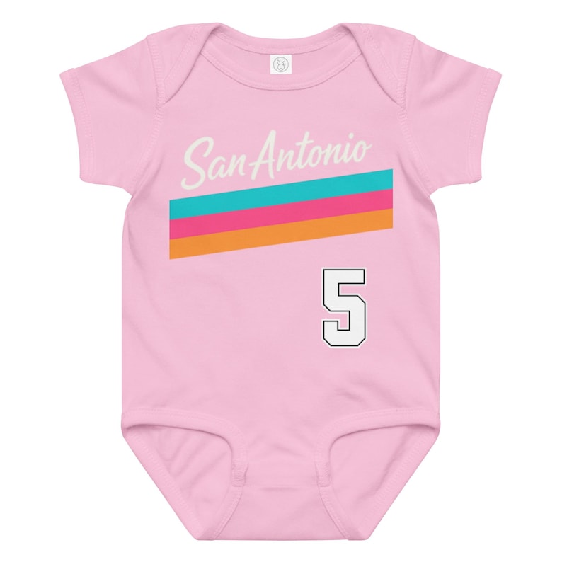 Custom San Antonio Baby Onesie, Personalized Spurs Baby Outfit, Fiesta Baby Bodysuit, Custom Name Number Baby Jersey, Basketball Baby Gift