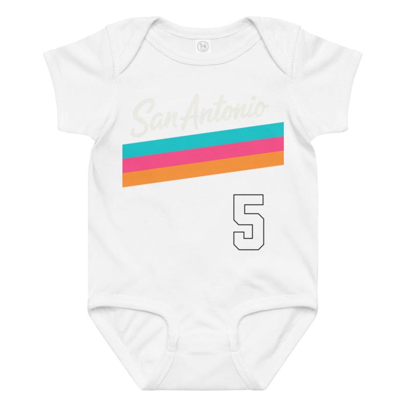 Custom San Antonio Baby Onesie, Personalized Spurs Baby Outfit, Fiesta Baby Bodysuit, Custom Name Number Baby Jersey, Basketball Baby Gift
