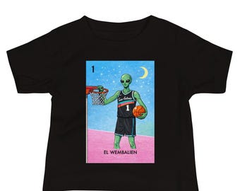Alien Loteria Baby Tee, Funny Baby Shirt, Mexican Card Style Infant Tee, Basketball Baby Outfit