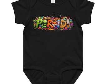 Por Vida Baby Bodysuit, Fiesta Color Infant Outfit, San Antonio Culture Shirt