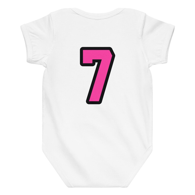 OH BABY, BABYTOKOUNMPO! Miami Baby Jersey Bodysuit, Vice Stripe, Basketball Fan Outfit