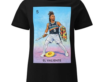 El Valiente Shirt Women | Rookie Tribute Basketball Tee | Loteria Style Shirt | San Antonio Fan Shirt | Latina Streetwear