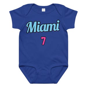 OH BABY, BABYTOKOUNMPO! Miami Baby Jersey Bodysuit, Vice Stripe, Basketball Fan Outfit