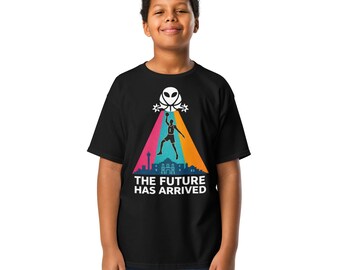 Youth Alien Basketball Shirt, Futuristic Graphic Tee, San Antonio Inspired, Kids Apparel