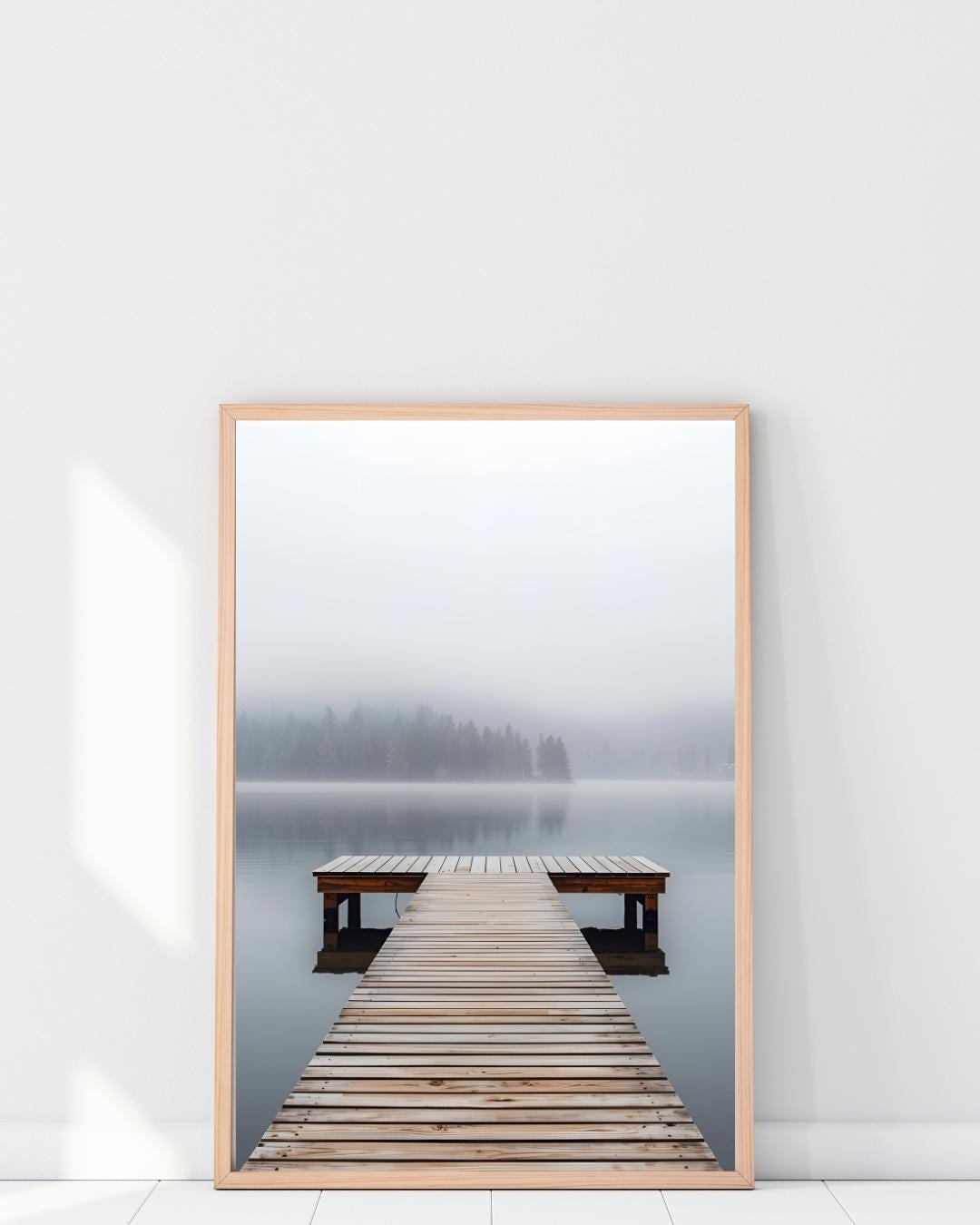 Misty Lake Dock | Printable Wall Art | Minimalistic Print ...