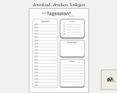 digitaler Tagesplaner | minimalistisch strukturiert | Vorlage zum ausdrucken | DIN A4 & A3 Hochformat PDF | Portrait-Format