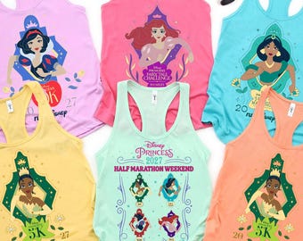 Disney Princess Halvmaratonhelg 2027 Alla evenemang T-shirt, RunDisney Princess 5K 10K Fairy Tale Challenge Linne, Matchande Grupptröja