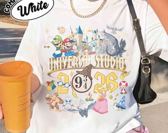 Camiseta vintage Universal Studios 2026 Comfort Colors, camiseta para viaje a Universal Studios Hollywood, camiseta para vacaciones familiares en Universal Orlando Resort