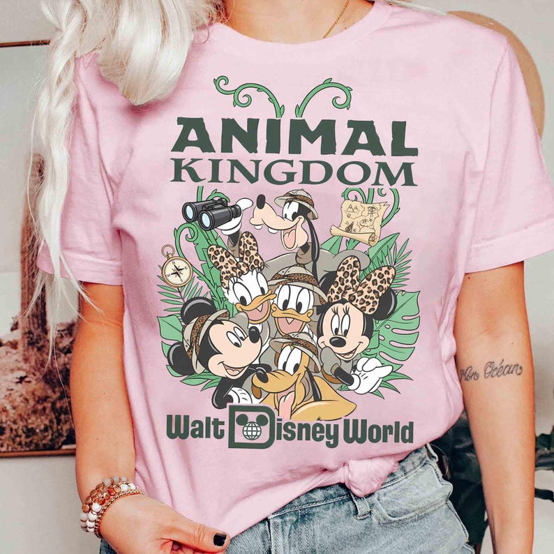 Retro Walt Disney World Animal Kingdom Shirt, Safari Mickey and Friends Tee, Vintage Disney Park Adventure Graphic, Wildlife Expedition Tee image 5