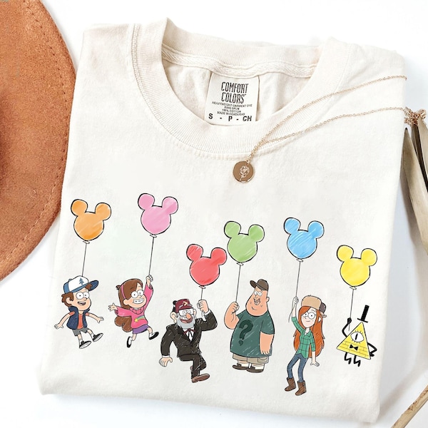Disney Gravity Falls Ballonger Mystery Shack Dipper & Mabel T-shirt, Disney Channel Gravity Falls T-shirt, Disneyland Familjematchning