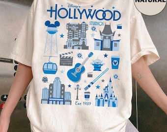 Camiseta vintage de Hollywood Studios, camiseta retro de Disney World (1989), camiseta de la Torre del Terror del Hollywood Tower Hotel, regalo para un viaje a Disney, camiseta de WDW