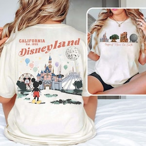2 sided Happiest Place on Earth Comfort Color T-Shirt, Disneyland Mickey Mouse Tee, Disneyland Trip 2026 Tee, Walt Disney World Shirt image 2