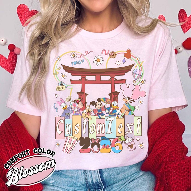 Disneyland Tokyo Musse och vänner personlig t-shirt, personlig Disney Japan familjesemestertröja, DisneySea matchande t-shirt, WDW Trip-tröja bild 6