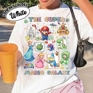 Vintage The Super Mario Galaxy Movie Comfort Colors Shirt, Mario Luigi Toad Shirt, Epic Universe Universal Studio Shirt, Nintendo World Trip image 4