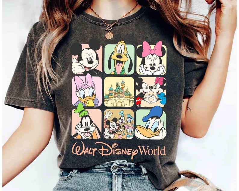 Retro Walt Disneyworld Shirt, Vintage Disney Micky und Freunde Shirt, Disney Familienurlaub Shirt, Disney Reise 2026 Shirt,Micky Maus Tee Bild 1