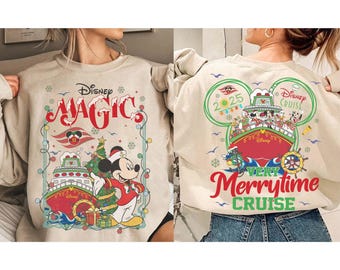 Personalized Very Merrytime Cruises Disney Christmas Shirt, Mickey & Friends Santa Family Christmas Cruise Trip, Disney Wish Dream Fantasy