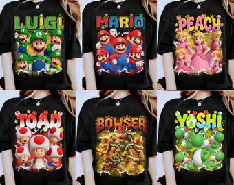 Super Mario Galaxy Characters Bootleg Vintage Shirt, Mario Luigi Peach Daisy Yoshi Toad Shirt, Universal Trip T-shirt, Mario Kart T-shirt