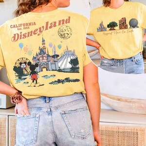 2 sided Happiest Place on Earth Comfort Color T-Shirt, Disneyland Mickey Mouse Tee, Disneyland Trip 2026 Tee, Walt Disney World Shirt image 6