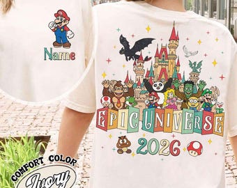 Personalized Epic Universe 2026 Shirt, Universal Family Trip Tee, Mario Toothless Jurassic Park Orlando Park Shirt, Universal Trip T-shirt