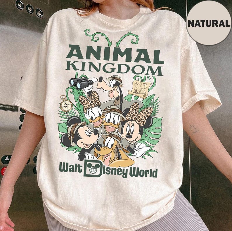 Retro Walt Disney World Animal Kingdom Shirt, Safari Mickey and Friends Tee, Vintage Disney Park Adventure Graphic, Wildlife Expedition Tee image 4