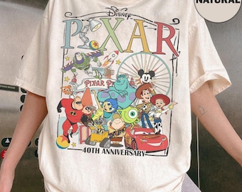 Disney Pixar Pier 40th Anniversary Celebrating Years Shirt, Toy Story Cars Inside Out, Meet me at Pixar Pier Disney Pixar Characters Tee