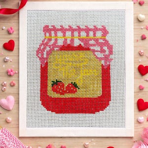 Hand Painted Needlepoint Canvas: You are the Jam, Beginner Pattern , 13 Mesh, Gift For Mom