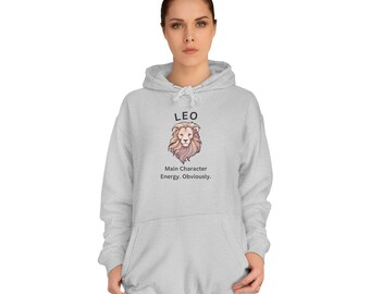 Leo Zodiac Hoodie | Hand-Drawn Lion Astrology Sweatshirt