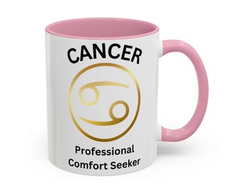 Krebs Sternzeichen Tasse | Astrologie-Kaffeetasse mit Akzent-Farbe
