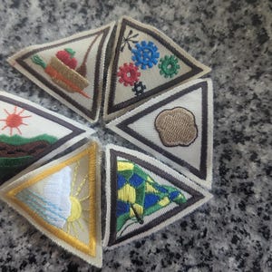 Vintage 90s - 00s Girl Scouts Brownies Try-It Patches (Set of 6)