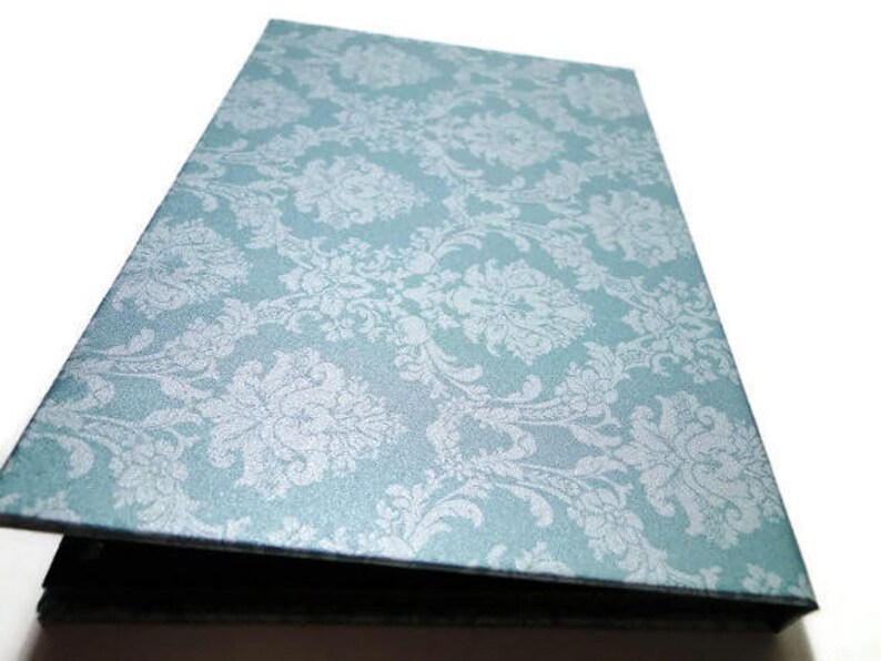 Blue damask empty makeup palette refillable for empty pans, gifts for wife image 3