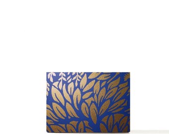 Tropical gold palm tree blue setting, nature beauty magnetic travel palette for single makeup pans, red flower.