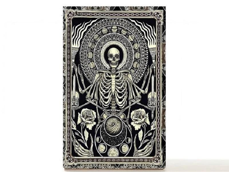 Empty beauty box, magnetic makeup palette vintage gothic Halloween - Occult