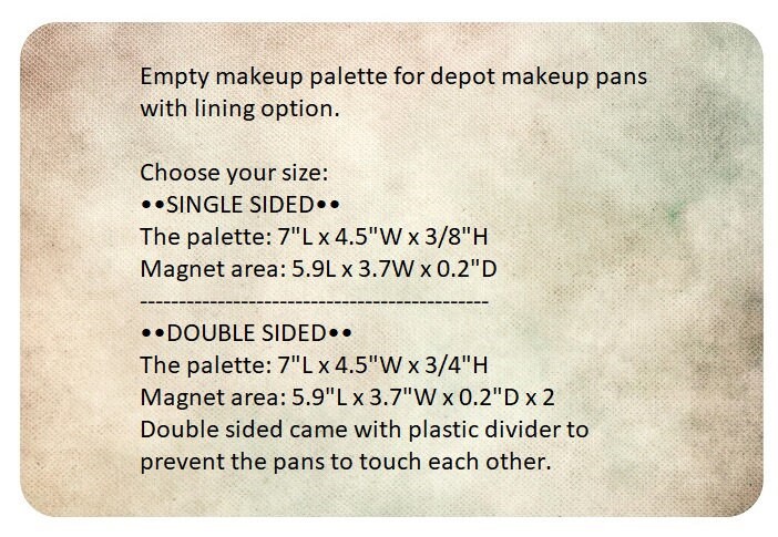 Size Guide Magnetic Empty Makeup Palette 